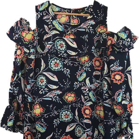 AX Paris Curve Dresses & Skirts - AX Paris plus Floral Cold Shoulder Ruffle Dress